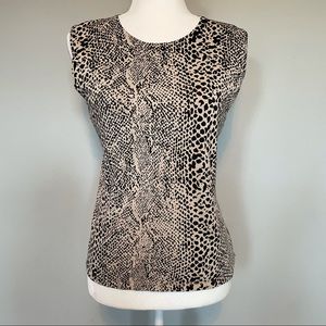 Sleeveless Snakeskin Sweater Top